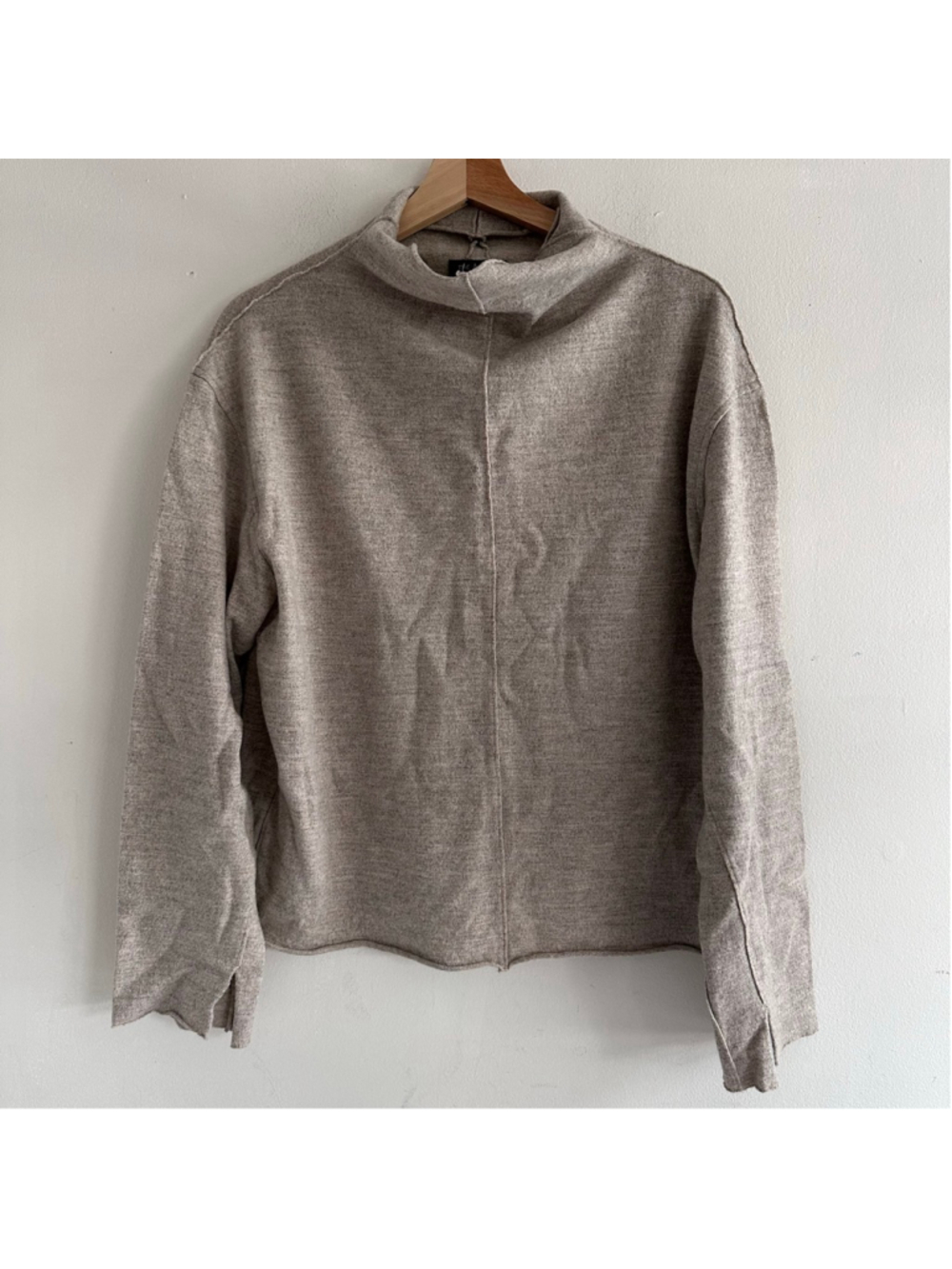 Rag & Bone Beige Superfine Japanese Knit Wool Cowl Neck Sweater M